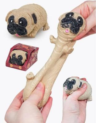 Сквиш антистресс игрушка мялка жми тяни с песком Мопс