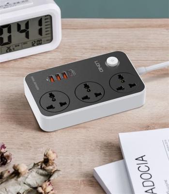 Сетевой фильтр LDNIO SC3412 3 гнезда + Type-C USB-C + 3USB 2м 2500W PD20W QC3.0 