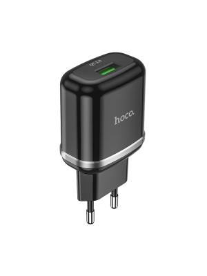 Сетевое зарядное устройство Адаптер Блок питания HOCO N3 USB QC3.0 18W черное
