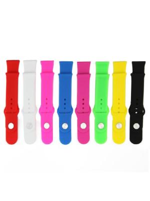 Универсальный ремешок для часов 20мм силиконовый застежка кнопка черный