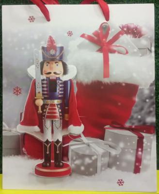 Пакет подарочный крафт 23,5х19,5х8 см новогодний "Солдатик" LP4-S