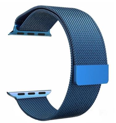 Ремешок для Apple Watch 42/44/45/49mm inax металлический сетчатый магнитная застежка синий