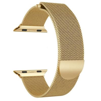 Ремешок для Apple Watch 42/44/45/49mm inax металлический сетчатый магнитная застежка розовое золото