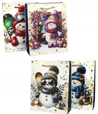 Пакет подарочный Снеговик 18х8х23 см YM-1997S