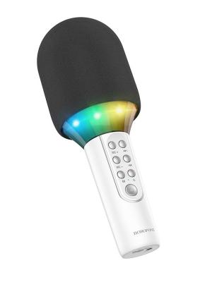 Микрофон-колонка для караоке Borofone BFK2 Elf BT Блютуз белая