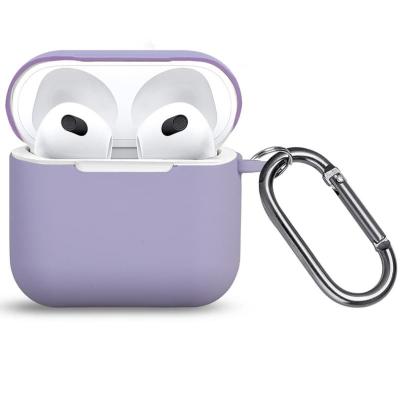 Чехол для наушников 4 с карабином силикон сиреневый