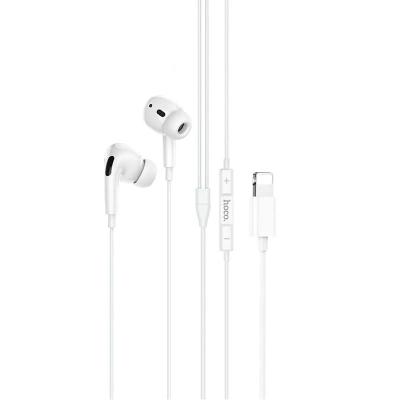 Наушники проводные разъем Lightning для iP Hoco M111 Pro белые с чипом MFI