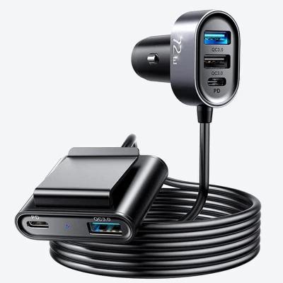 Автомобильное зарядное устройство Joyroom JR-CL05 75W 5 Multi-port 2PD+3QC3.0 / Type-C USB-C+3USB 1.5м черное