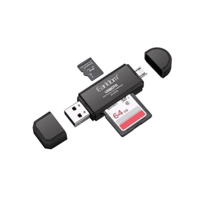 Картридер Ealdom OT-70 USB 2.0/Micro USB/SD/TF черный 